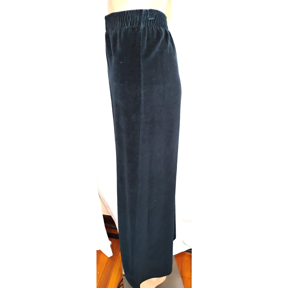 Black Velour Maxi Skirt Elastic Waist Goth Boho Romantic - Picture 2 of 11